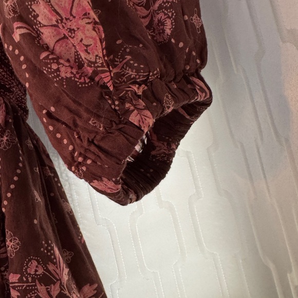 Free People Floral Pink and Burgandy Maxi Dress- Size S - Picture 4 of 13